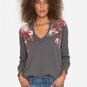 NEW Johnny Was EMBROIDERED GRAY THERMAL TUNiC